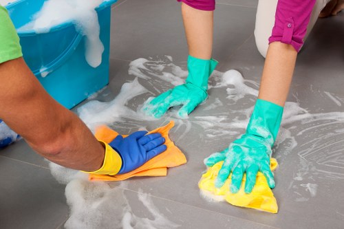 Happy family enjoying a clean carpet in their home